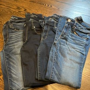 American Eagle low rise skinny jeans -4 pairs